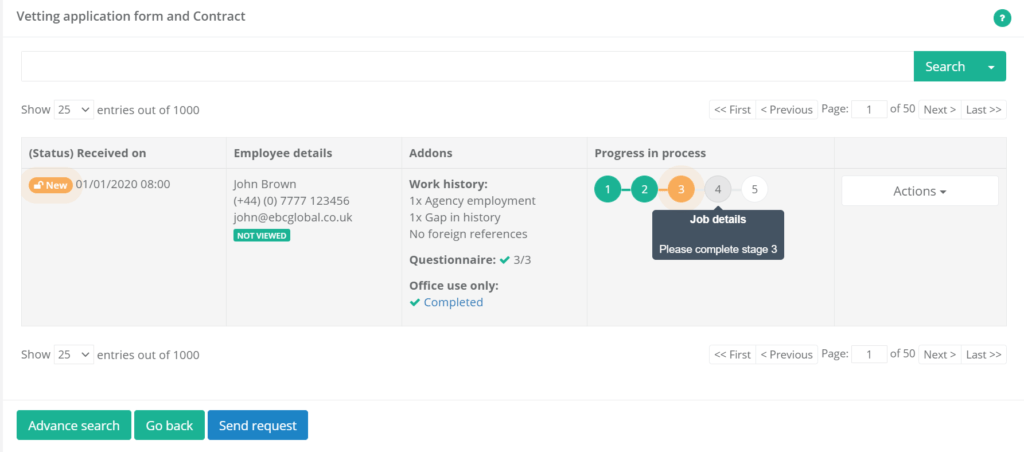 screenshot of Employment Check Pro